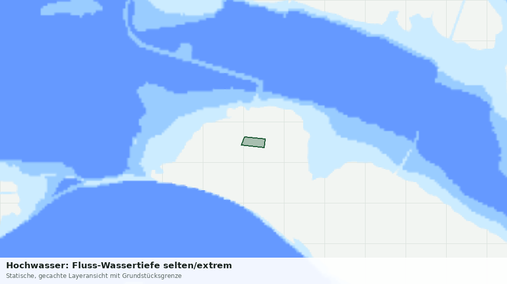 Statische Kartenansicht: Hochwasser: Fluss-Wassertiefe selten/extrem