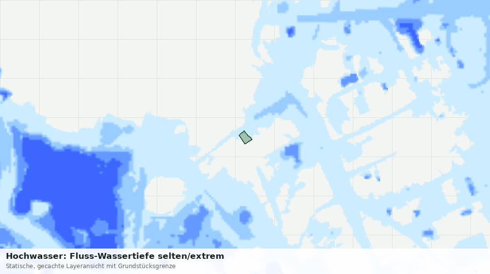 Statische Kartenansicht: Hochwasser: Fluss-Wassertiefe selten/extrem