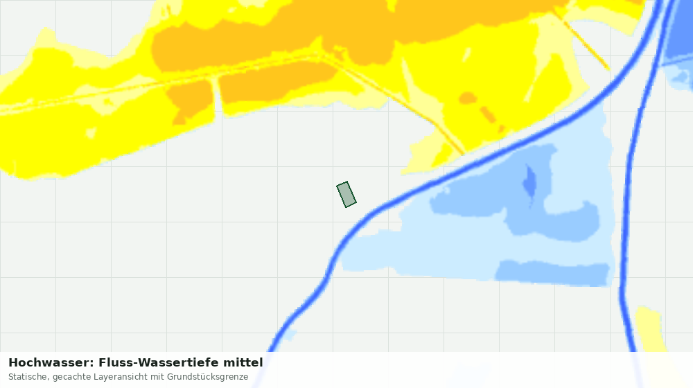 Statische Kartenansicht: Hochwasser: Fluss-Wassertiefe mittel
