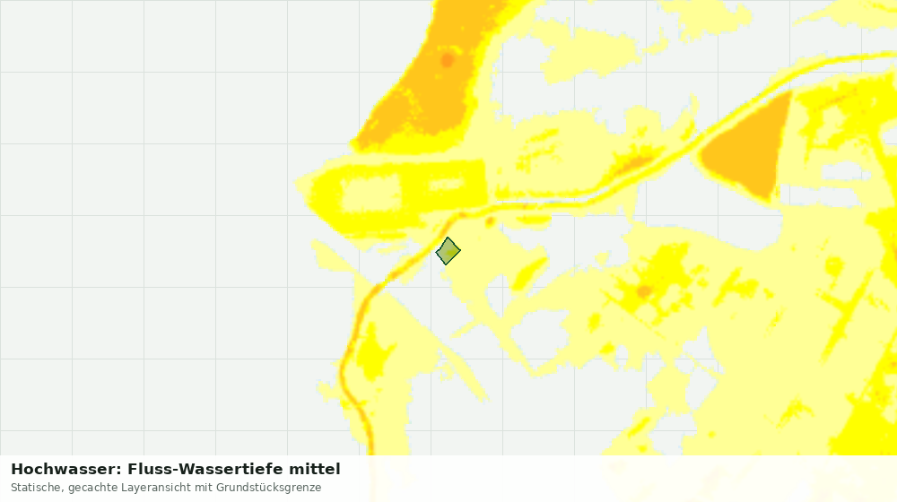 Statische Kartenansicht: Hochwasser: Fluss-Wassertiefe mittel