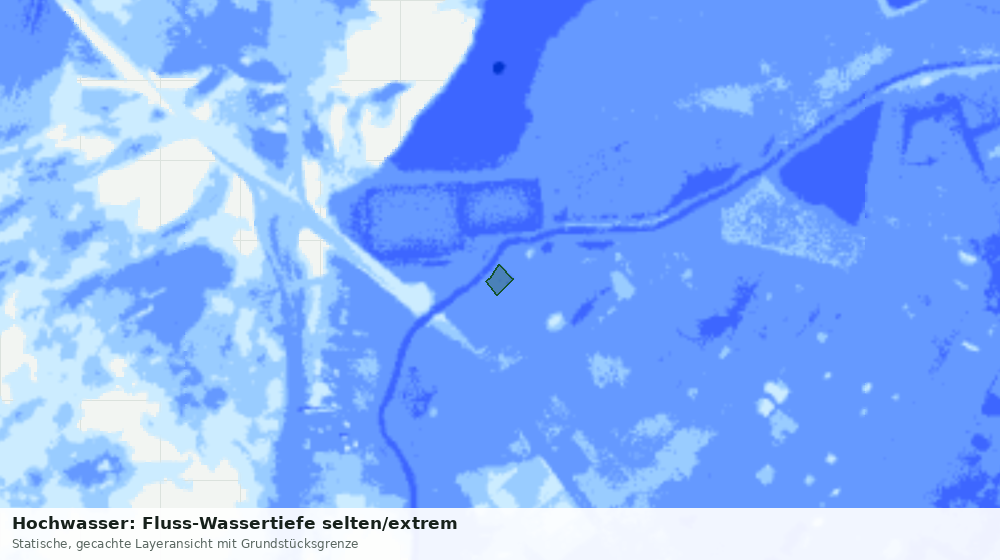 Statische Kartenansicht: Hochwasser: Fluss-Wassertiefe selten/extrem