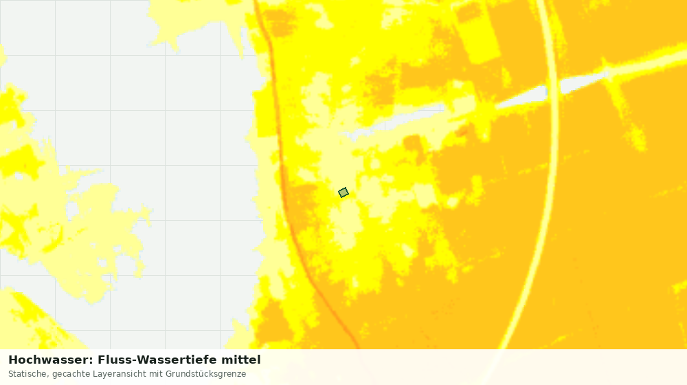 Statische Kartenansicht: Hochwasser: Fluss-Wassertiefe mittel