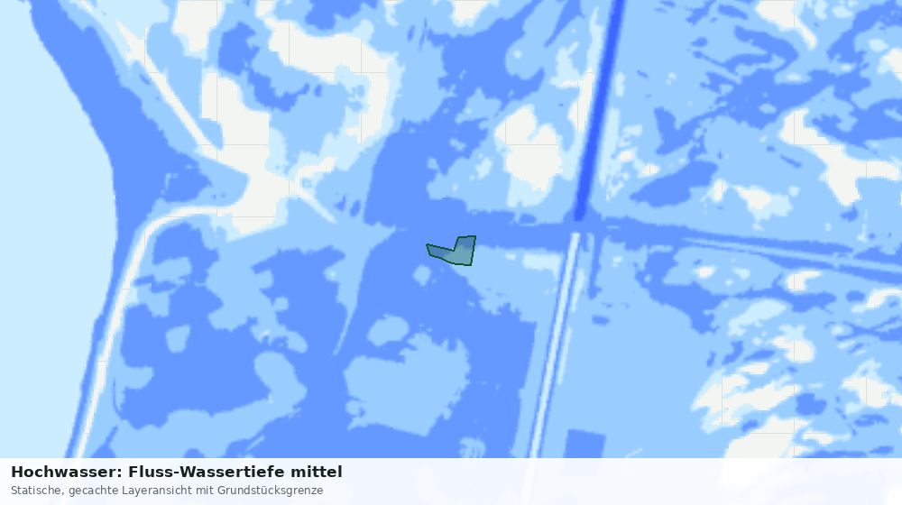 Statische Kartenansicht: Hochwasser: Fluss-Wassertiefe mittel