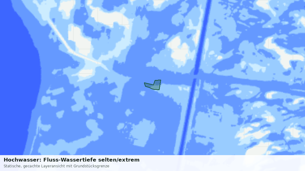 Statische Kartenansicht: Hochwasser: Fluss-Wassertiefe selten/extrem