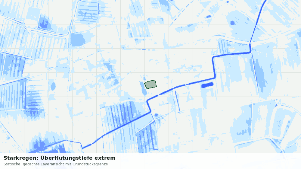 Statische Kartenansicht: Starkregen: Überflutungstiefe extrem