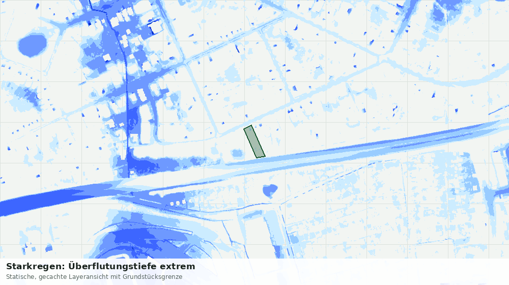 Statische Kartenansicht: Starkregen: Überflutungstiefe extrem