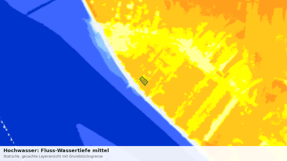 Statische Kartenansicht: Hochwasser: Fluss-Wassertiefe mittel