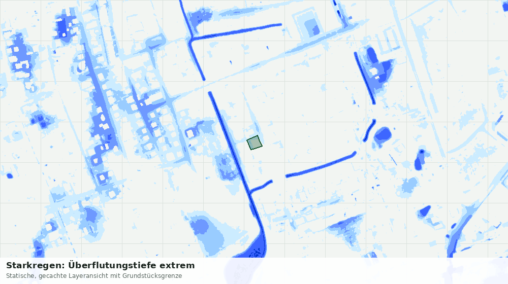 Statische Kartenansicht: Starkregen: Überflutungstiefe extrem
