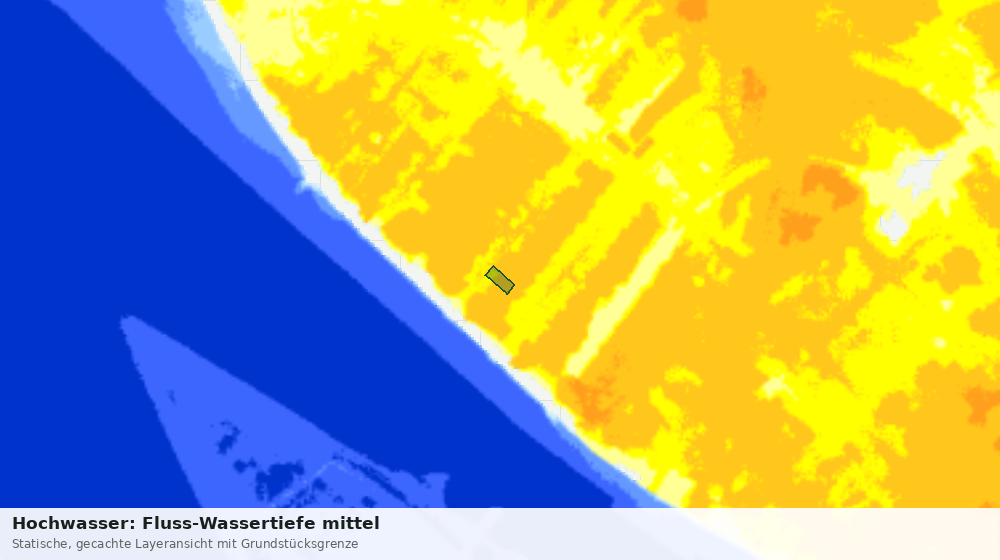 Statische Kartenansicht: Hochwasser: Fluss-Wassertiefe mittel