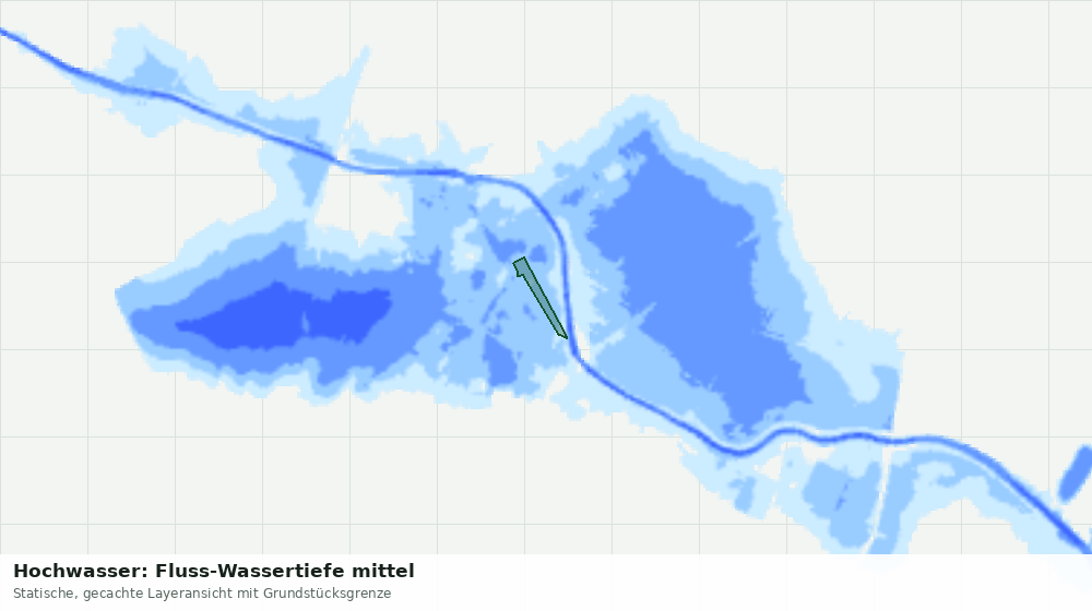 Statische Kartenansicht: Hochwasser: Fluss-Wassertiefe mittel