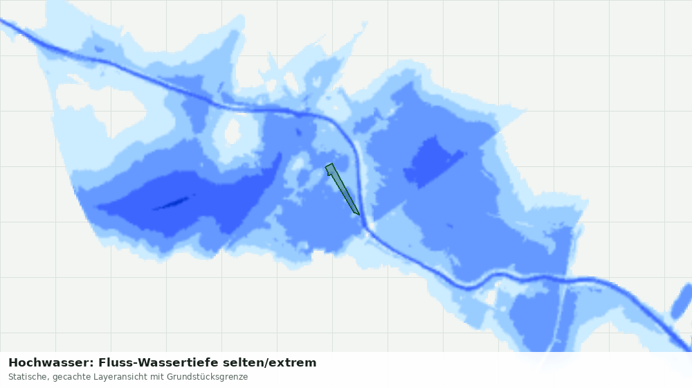 Statische Kartenansicht: Hochwasser: Fluss-Wassertiefe selten/extrem