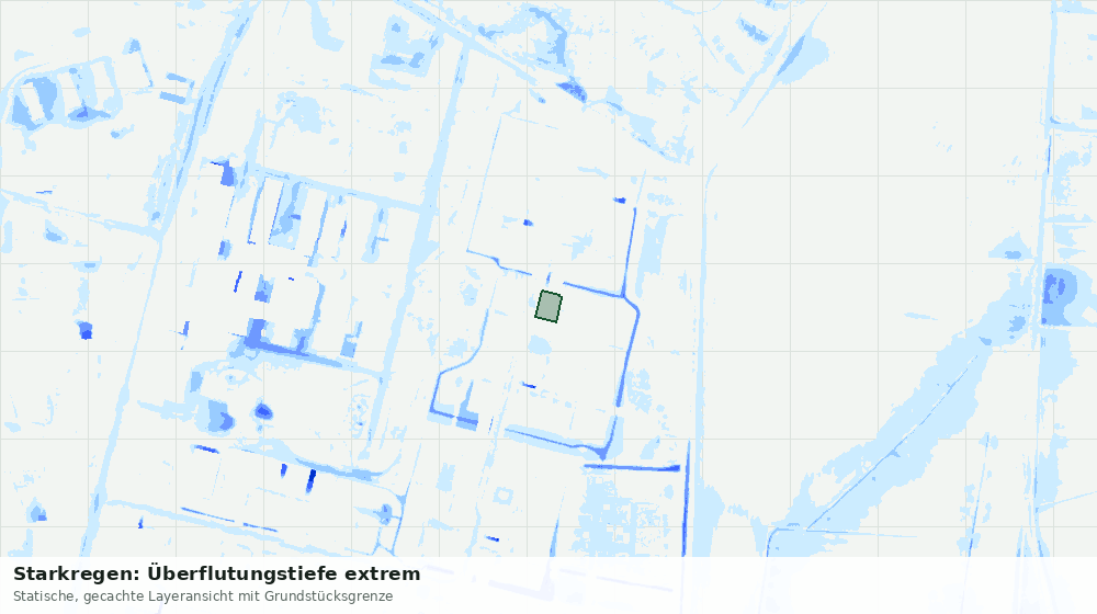 Statische Kartenansicht: Starkregen: Überflutungstiefe extrem