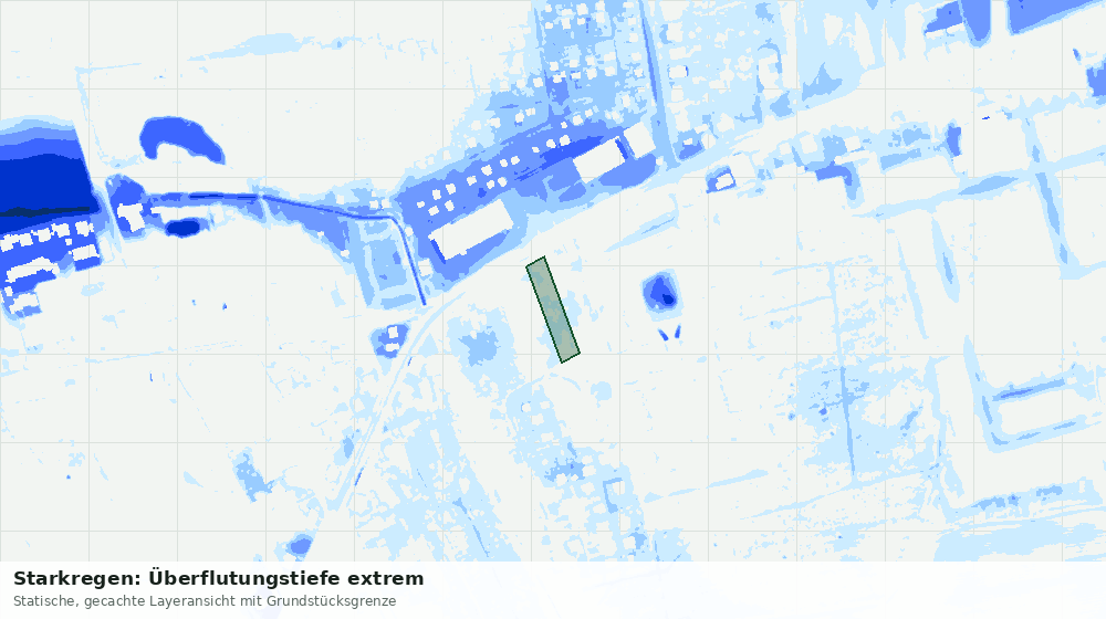 Statische Kartenansicht: Starkregen: Überflutungstiefe extrem