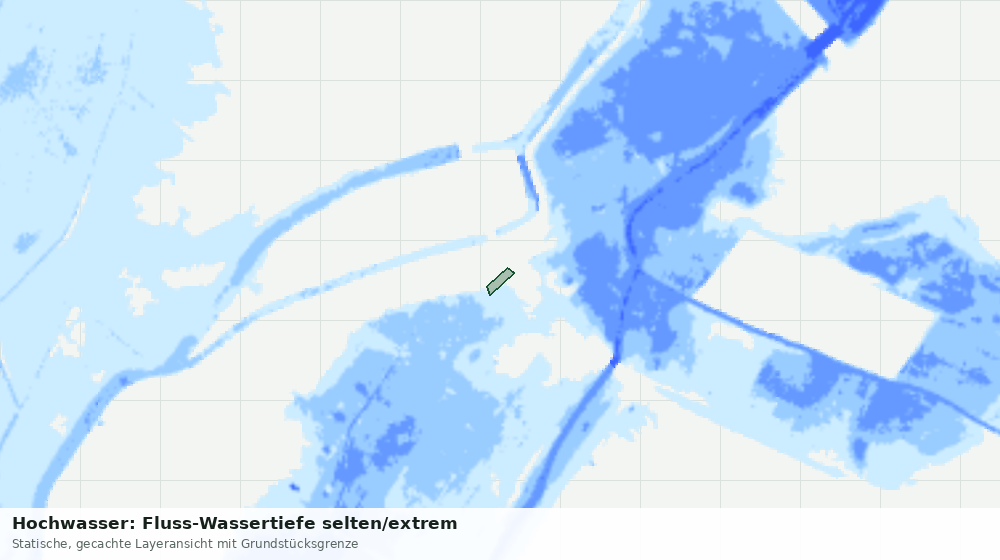 Statische Kartenansicht: Hochwasser: Fluss-Wassertiefe selten/extrem