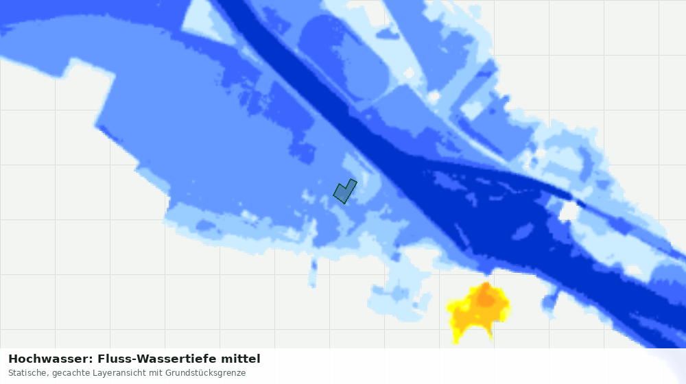 Statische Kartenansicht: Hochwasser: Fluss-Wassertiefe mittel