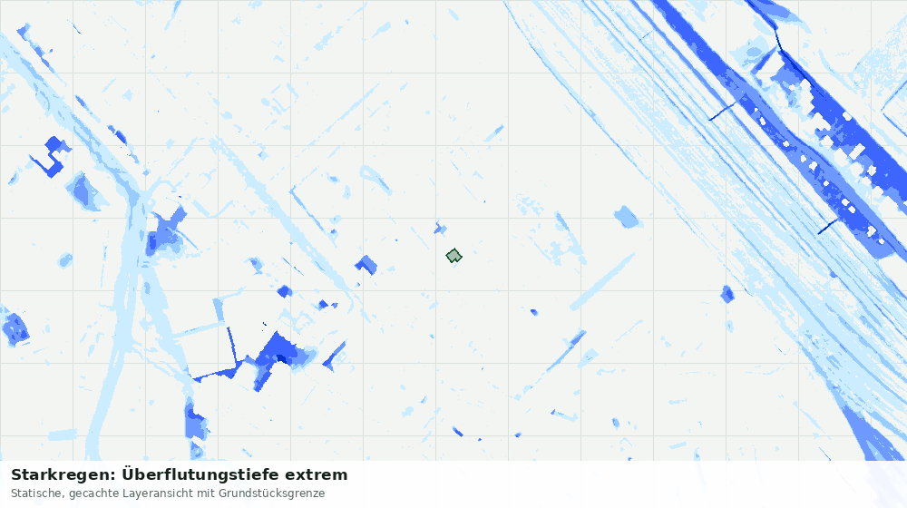 Statische Kartenansicht: Starkregen: Überflutungstiefe extrem