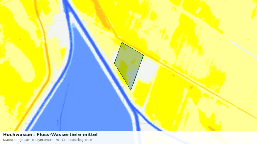 Statische Kartenansicht: Hochwasser: Fluss-Wassertiefe mittel