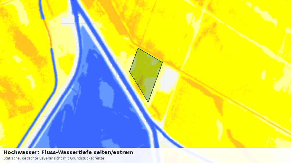 Statische Kartenansicht: Hochwasser: Fluss-Wassertiefe selten/extrem