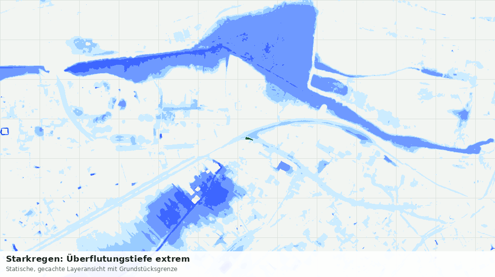 Statische Kartenansicht: Starkregen: Überflutungstiefe extrem