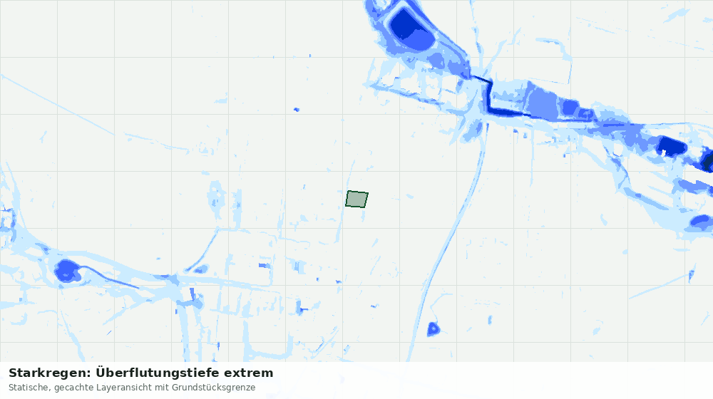 Statische Kartenansicht: Starkregen: Überflutungstiefe extrem