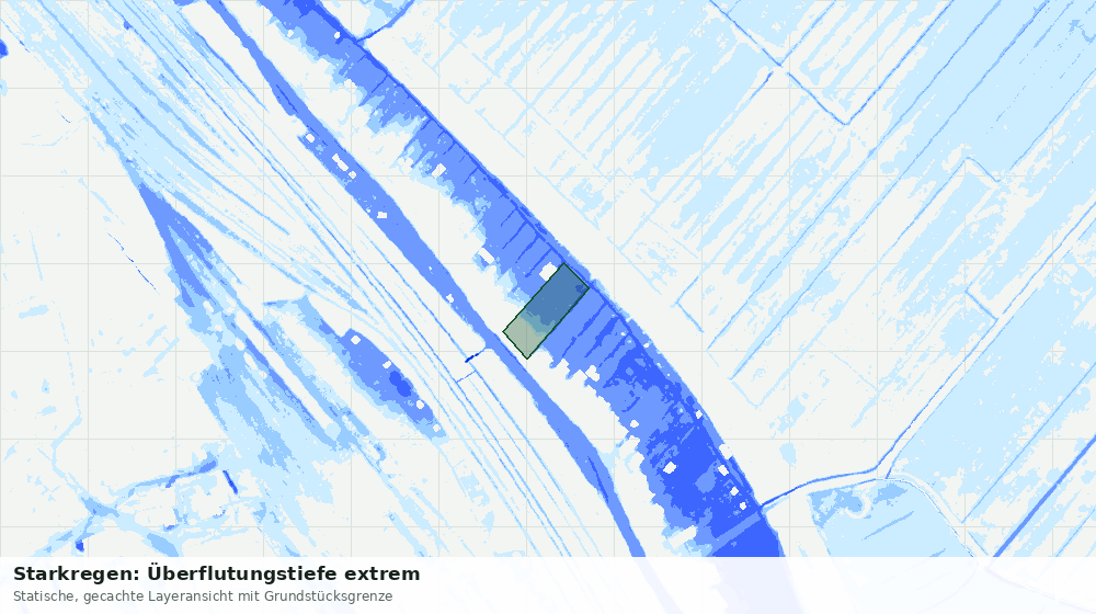 Statische Kartenansicht: Starkregen: Überflutungstiefe extrem