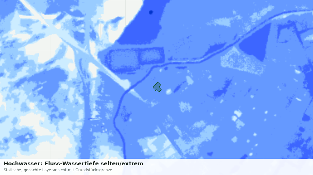 Statische Kartenansicht: Hochwasser: Fluss-Wassertiefe selten/extrem