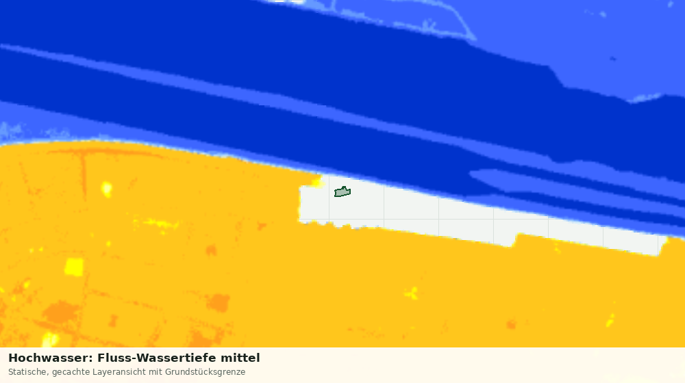Statische Kartenansicht: Hochwasser: Fluss-Wassertiefe mittel