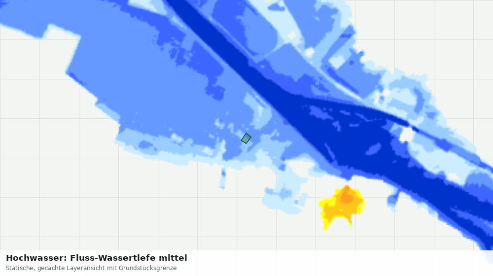Statische Kartenansicht: Hochwasser: Fluss-Wassertiefe mittel