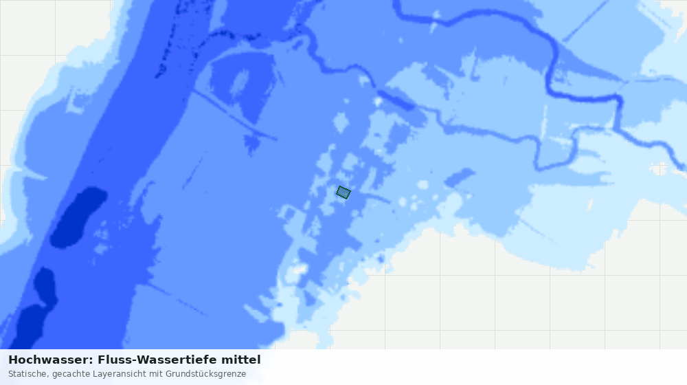 Statische Kartenansicht: Hochwasser: Fluss-Wassertiefe mittel