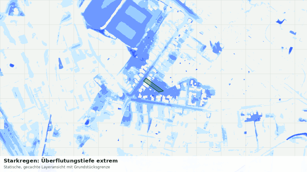 Statische Kartenansicht: Starkregen: Überflutungstiefe extrem