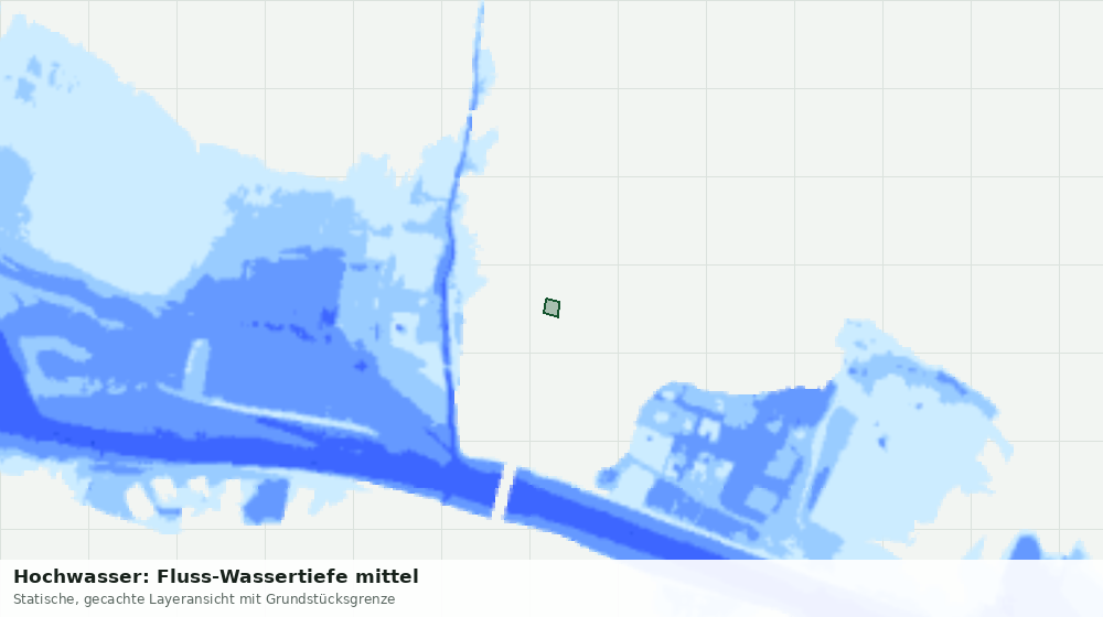 Statische Kartenansicht: Hochwasser: Fluss-Wassertiefe mittel