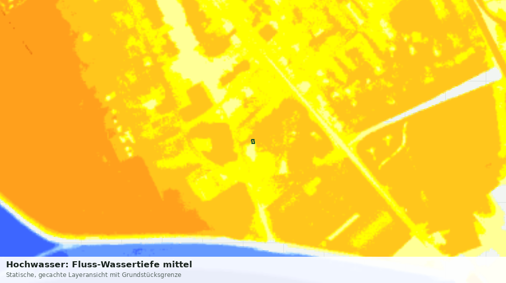 Statische Kartenansicht: Hochwasser: Fluss-Wassertiefe mittel