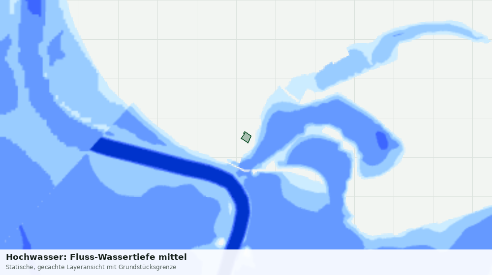 Statische Kartenansicht: Hochwasser: Fluss-Wassertiefe mittel