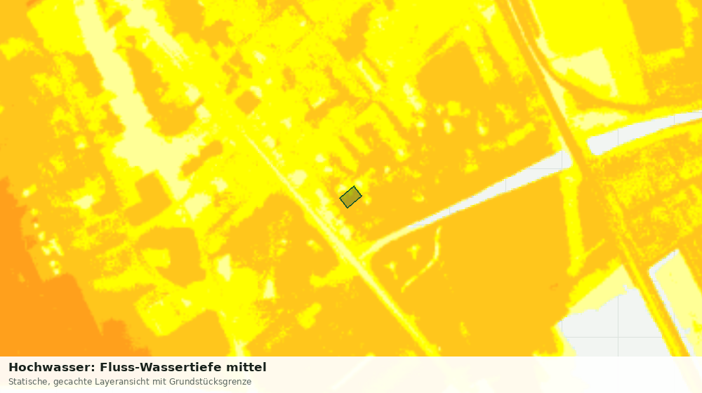 Statische Kartenansicht: Hochwasser: Fluss-Wassertiefe mittel