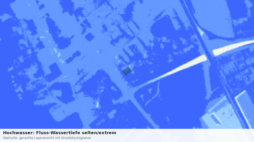 Statische Kartenansicht: Hochwasser: Fluss-Wassertiefe selten/extrem