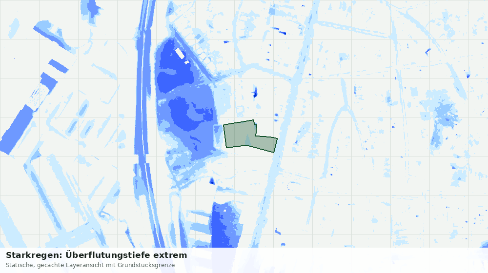 Statische Kartenansicht: Starkregen: Überflutungstiefe extrem