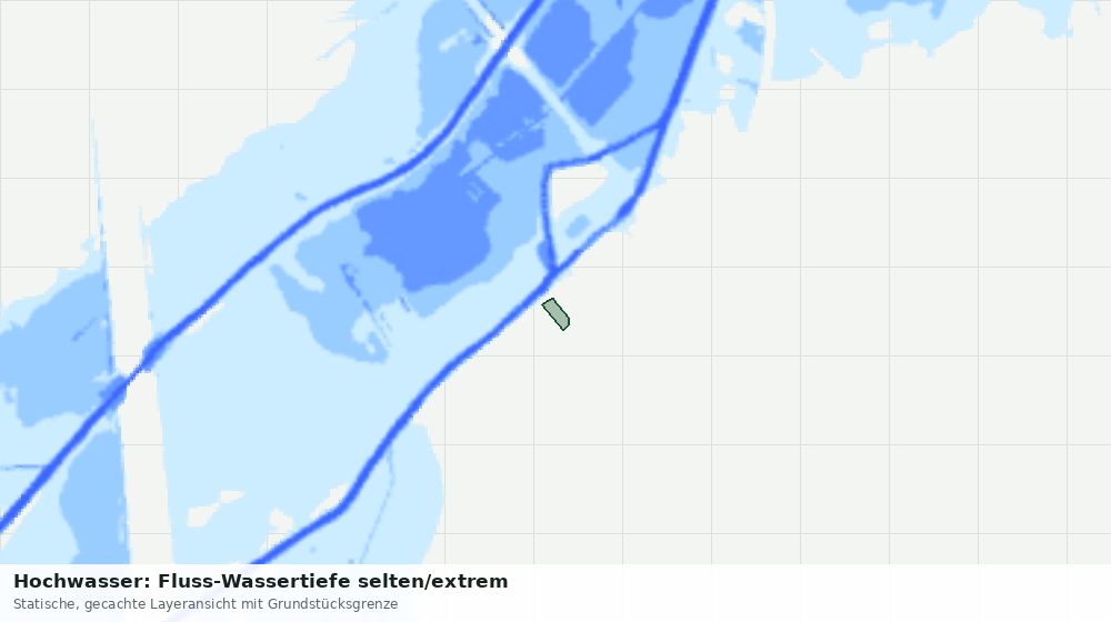 Statische Kartenansicht: Hochwasser: Fluss-Wassertiefe selten/extrem