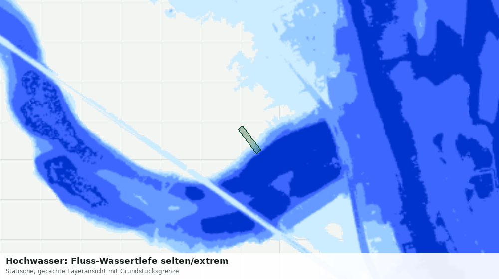 Statische Kartenansicht: Hochwasser: Fluss-Wassertiefe selten/extrem