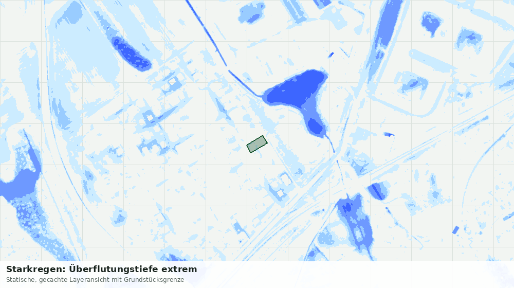 Statische Kartenansicht: Starkregen: Überflutungstiefe extrem