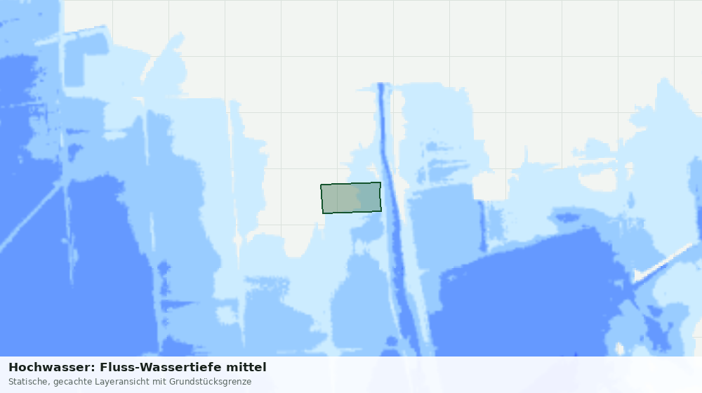 Statische Kartenansicht: Hochwasser: Fluss-Wassertiefe mittel