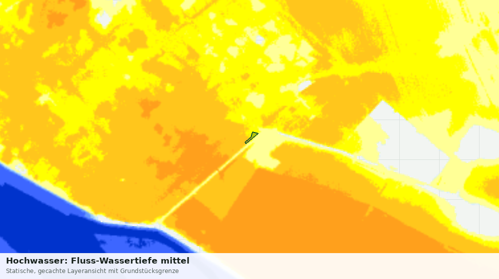 Statische Kartenansicht: Hochwasser: Fluss-Wassertiefe mittel