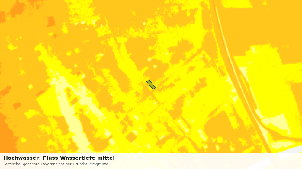 Statische Kartenansicht: Hochwasser: Fluss-Wassertiefe mittel