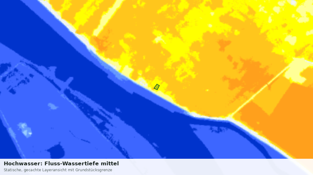 Statische Kartenansicht: Hochwasser: Fluss-Wassertiefe mittel