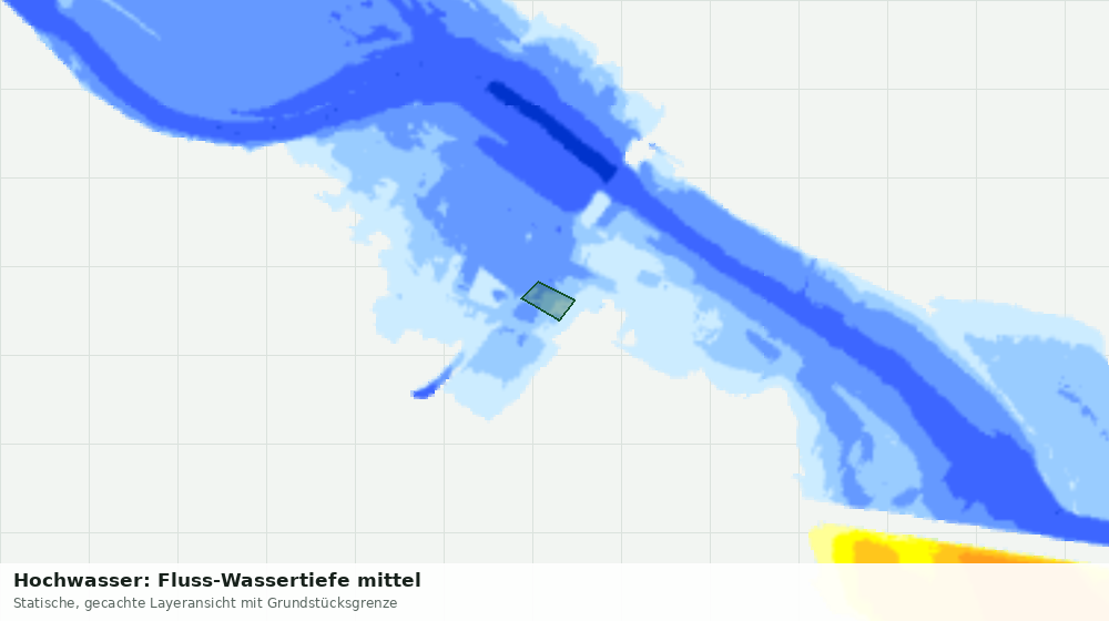 Statische Kartenansicht: Hochwasser: Fluss-Wassertiefe mittel