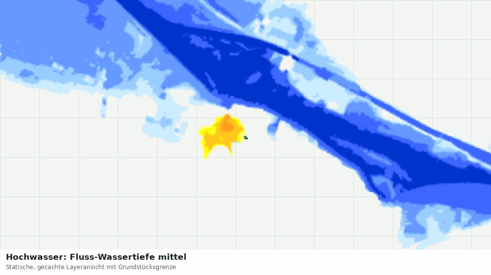Statische Kartenansicht: Hochwasser: Fluss-Wassertiefe mittel