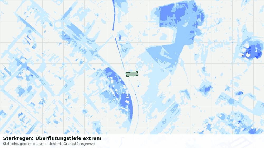 Statische Kartenansicht: Starkregen: Überflutungstiefe extrem