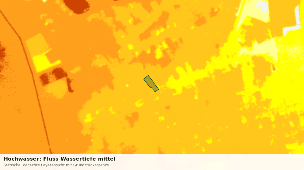 Statische Kartenansicht: Hochwasser: Fluss-Wassertiefe mittel