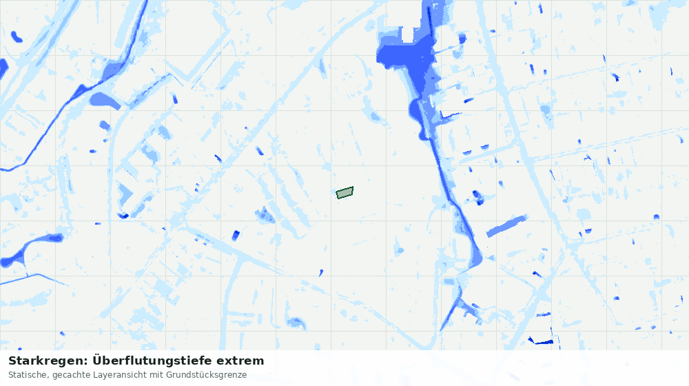 Statische Kartenansicht: Starkregen: Überflutungstiefe extrem