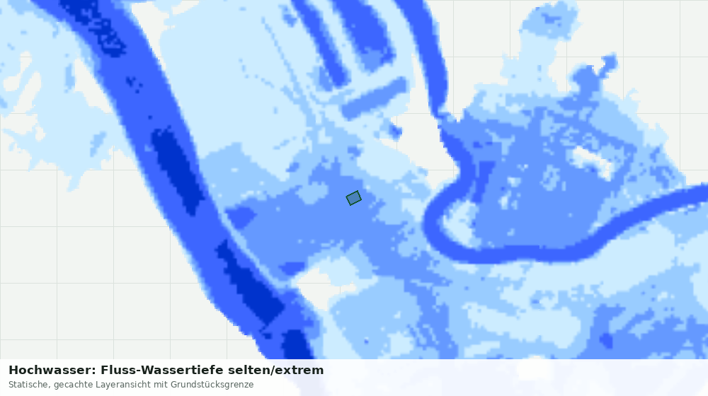 Statische Kartenansicht: Hochwasser: Fluss-Wassertiefe selten/extrem