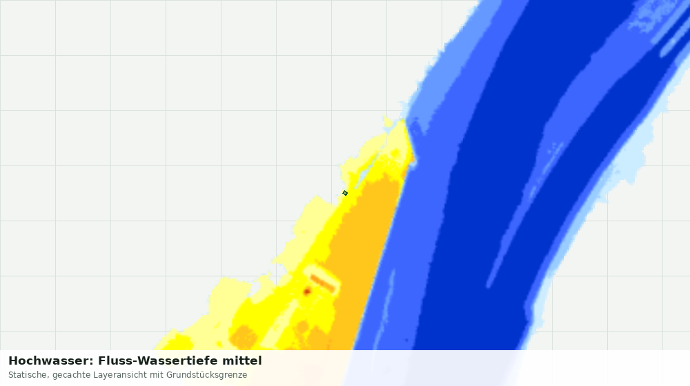Statische Kartenansicht: Hochwasser: Fluss-Wassertiefe mittel